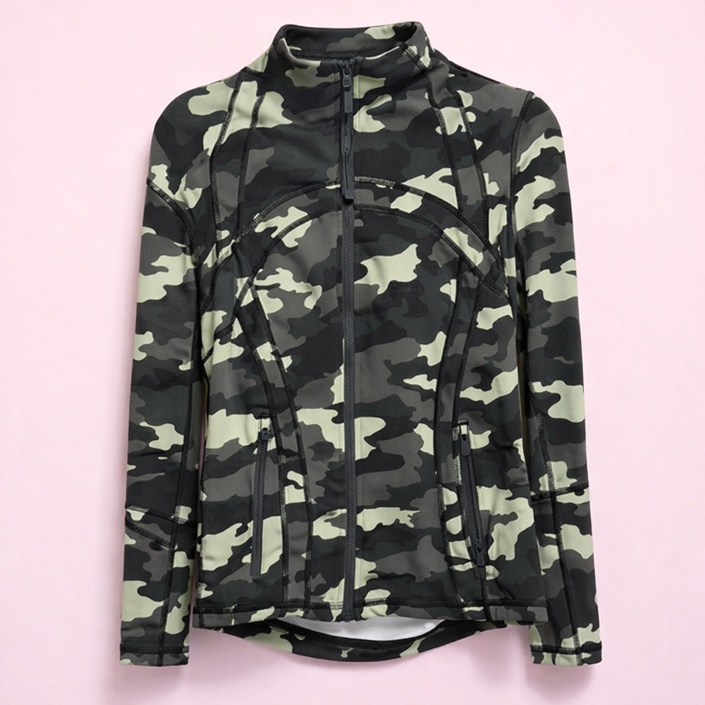 NWT Lululemon Green Camouflage Zip-Up Define Jacket